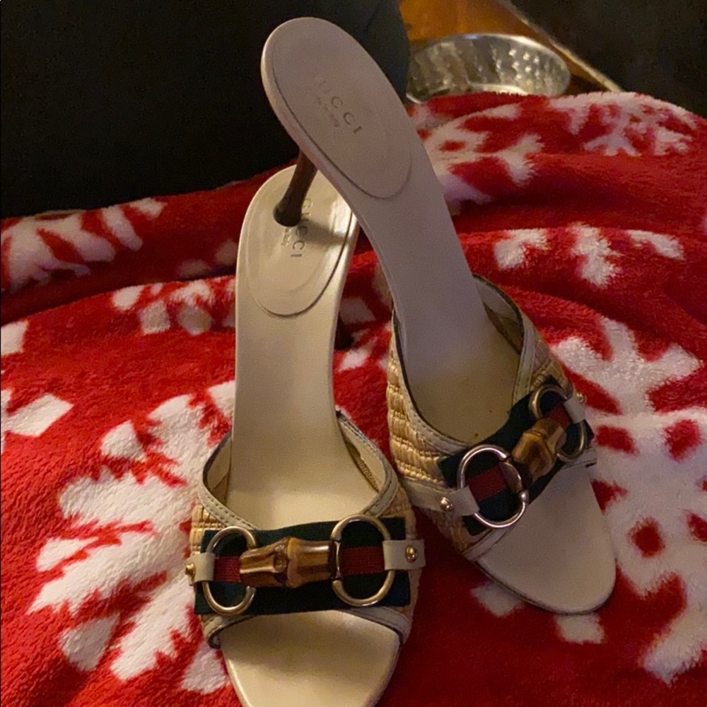 Authentic Gucci slipper sandal heels slip in